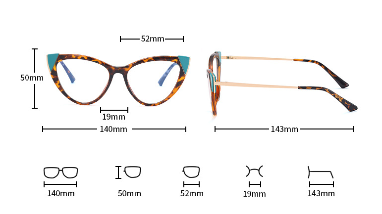 Title 1, Cat Eye Anti-blue Light Large Frame Optical Gla...