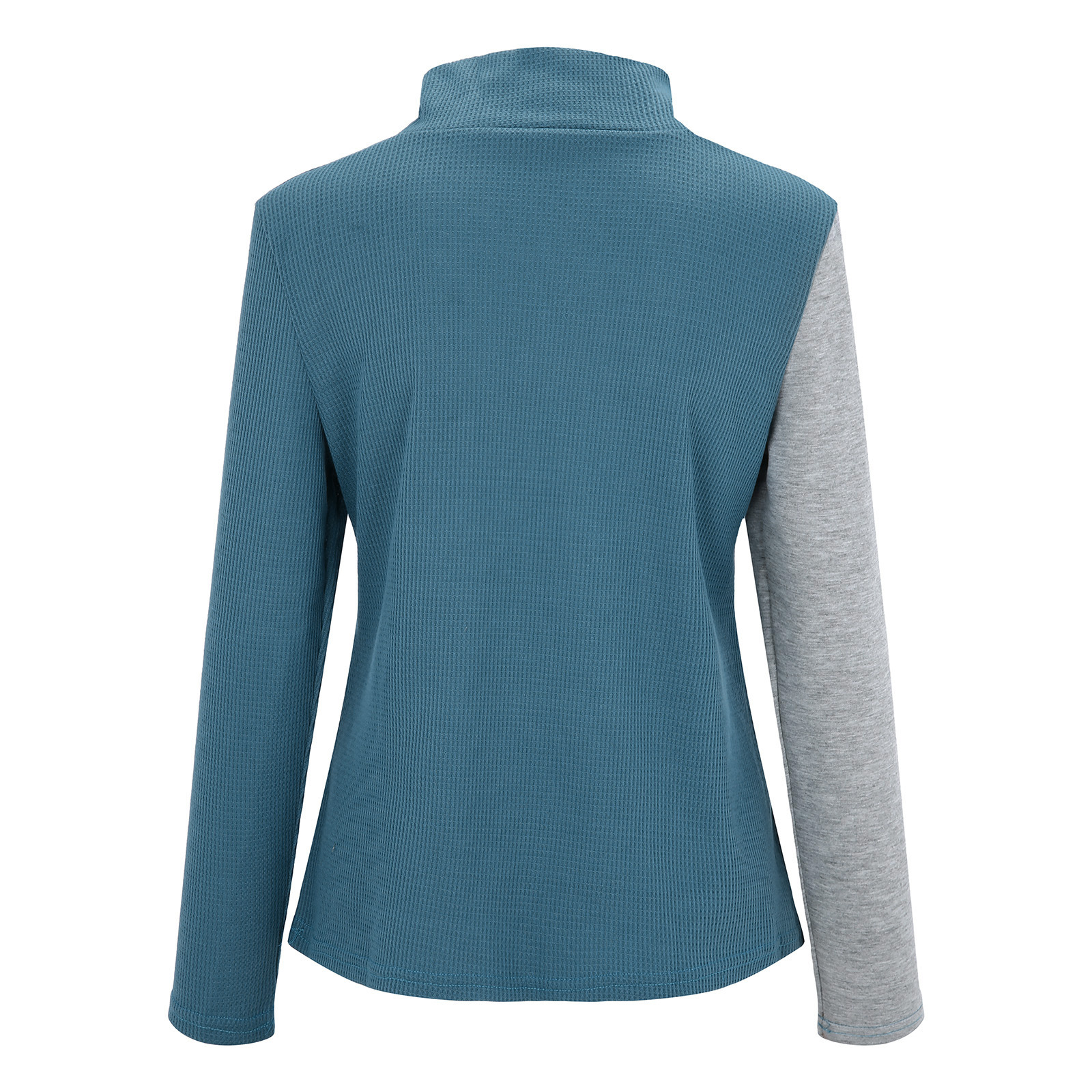 Sweetheart Neck Cotton Turtleneck Knitted Round Neck Top