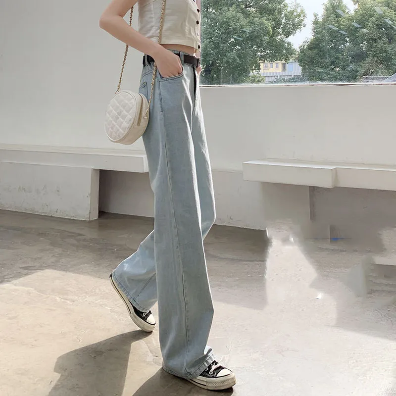 Women's Summer Thin Straight Loose High Waist Jeans - 10 Style