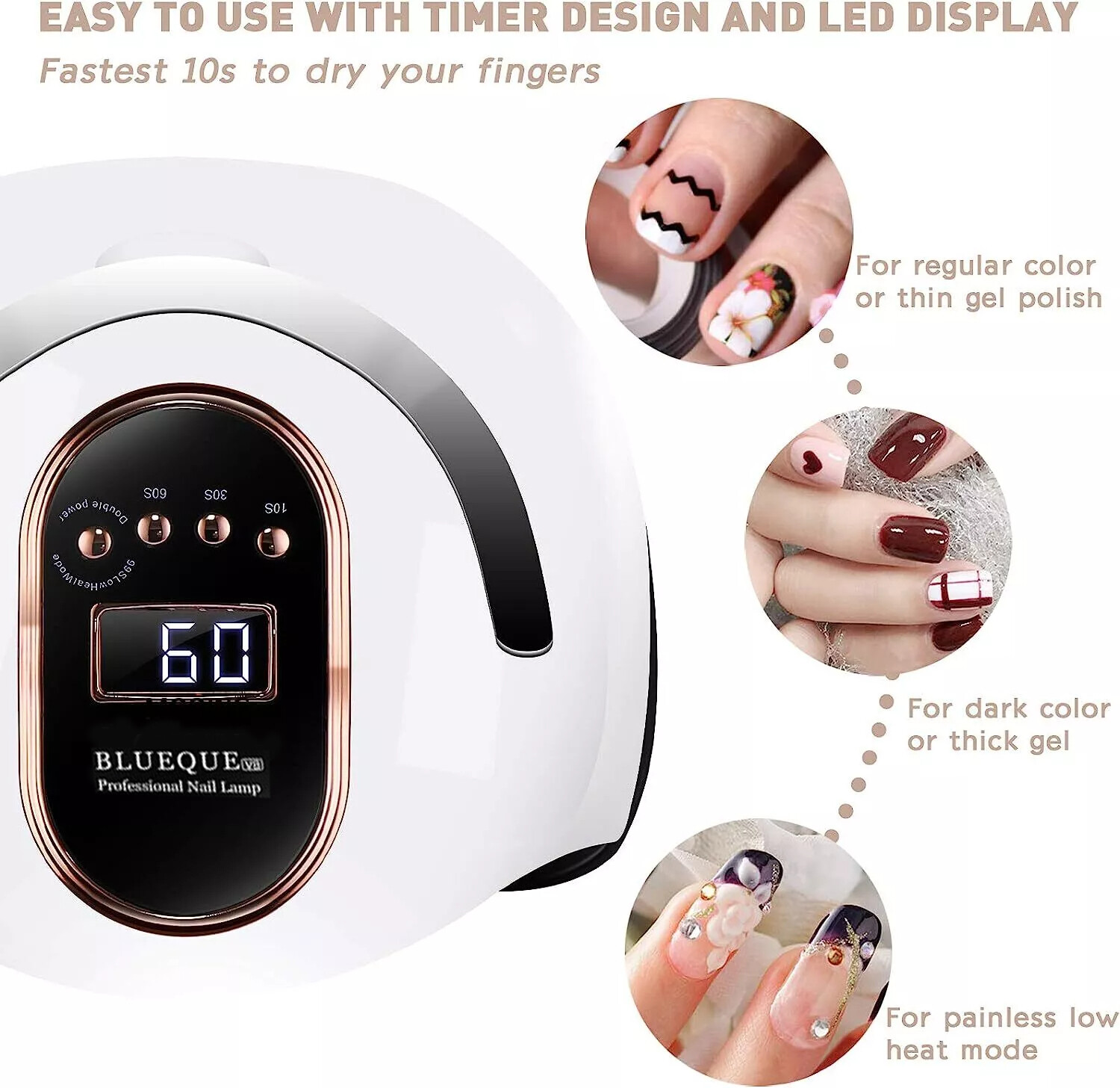 450W Acrylic Gel Nail Polish UV Dryer Light UV LED Lamp — image 7