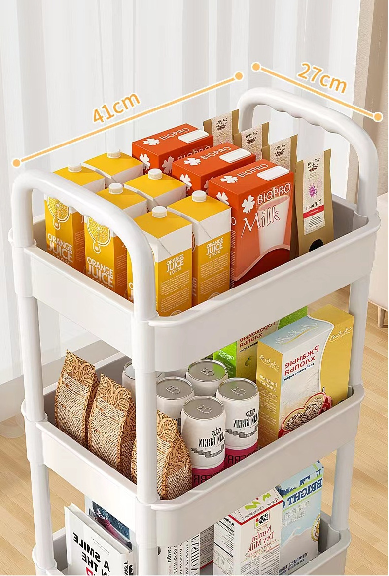 3 Tier Storage Trolley Cart On Wheels Kitchen Bathroom Laundry Rolling Rack — image 5