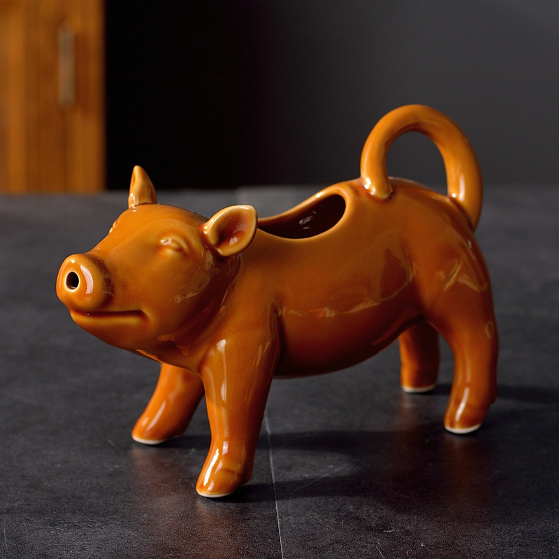 Cartoon Character Ceramic Animal With Handle Small Milk Pot