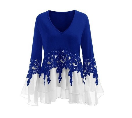 Title 2, Chiffon Lace Panel Irregular Lace Fringe Long S...