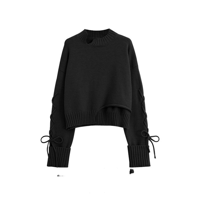 Women's Loose Outer Wear Strap Turtleneck Sweater