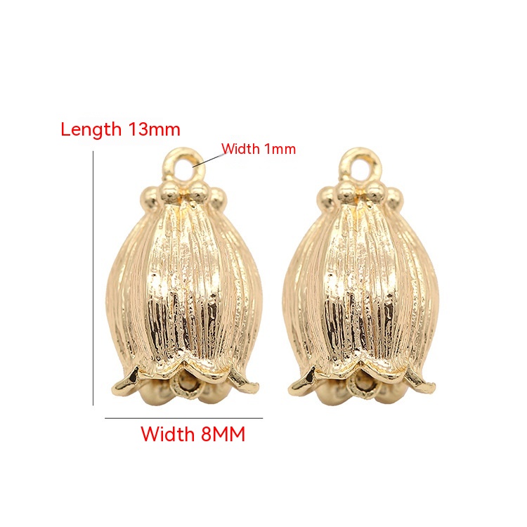 Diy Handmade Ornament Copper Accessories Gold Plated Lily Pendant