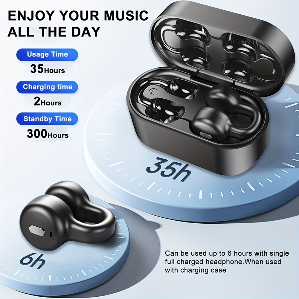 Wireless Open-back Headphones, Bluetooth Clip-on Earbuds, Sports Headphones, Ultra-lonoBattery Life, Unisex, Suitable For Everyday Wear, Christmas Gift, Birthday Gift.