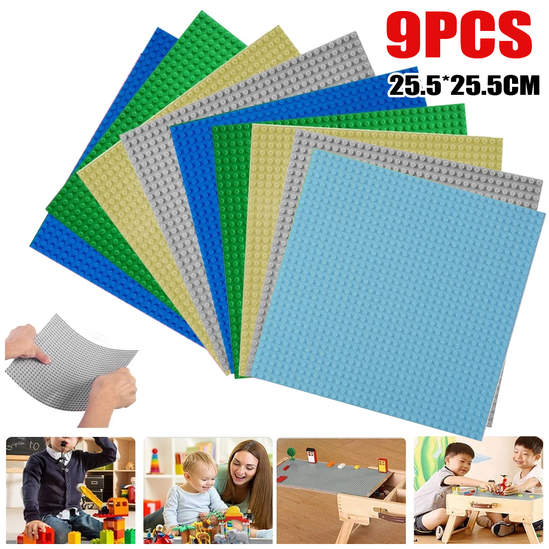 9pcs Building Block Baseboard, Educational Accessories, Toy Wall Base — image 10
