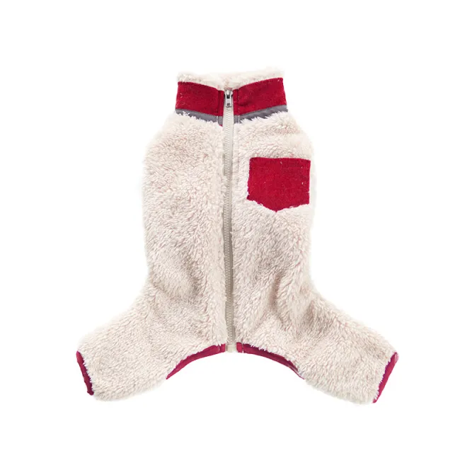 Pet Winter Plush Collar Padded Coat Wine Red - Shop at LoveMi