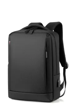 15.6 Inch Men's Fashionable Leisure Travel Backpack - Black - View 1
