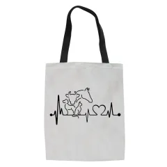 Simple Black And White Printed Tote Bag Women's Pattern - White - View 1