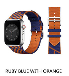 Sapphire blue with orange