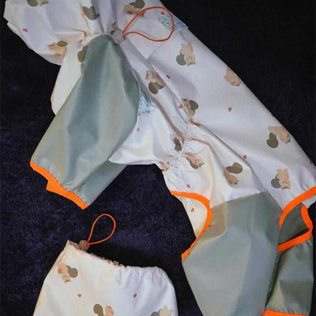 Pet Four legged Raincoat Full Package With Reflective Waterproof And Windproof Pink Squirrel - Shop at LoveMi