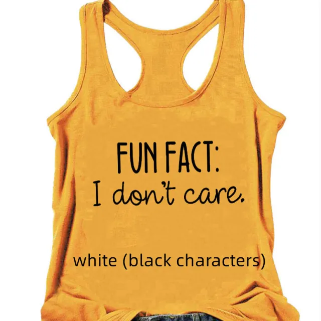 I shaped Vest Europe And The United States Fact I Don't Care White Black Characters1 - Shop at LoveMi