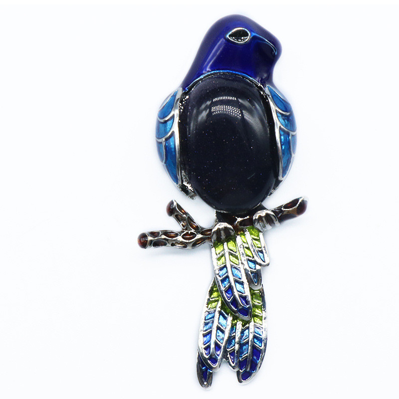 Gem Brooch Pendant, Crystal Agate, Shell, Magpie Inlaid Gemstone Alloy Pendant, Brooch, Necklace — foto 11