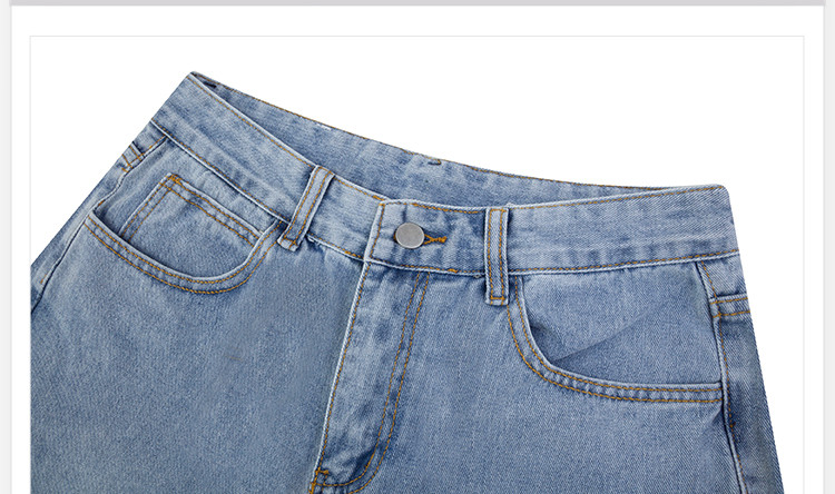 Straight Denim Loose Wide Leg Pants Retro Washed Cropped Casual Pants