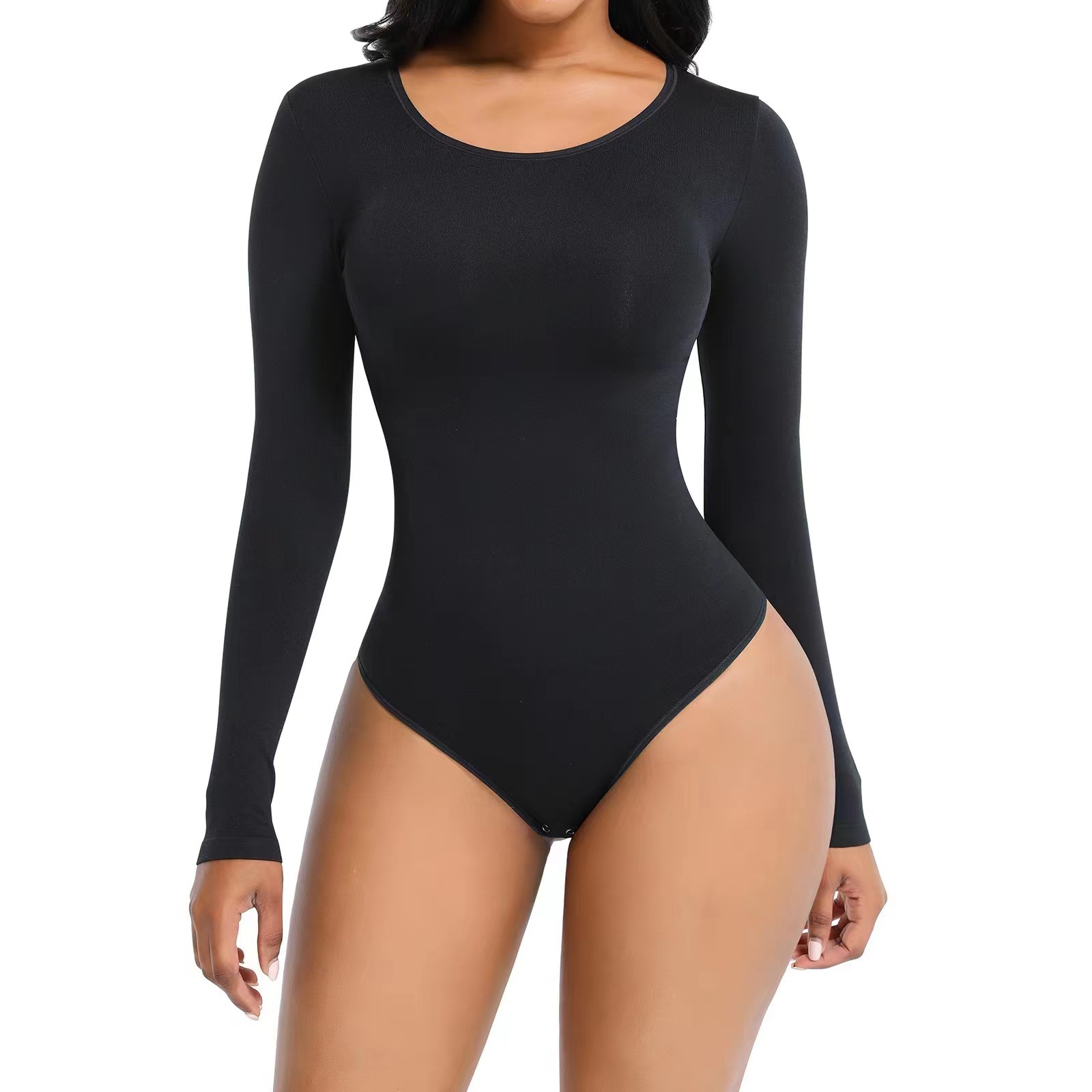 Large Hip Lifting Long-sleeved Seamless Bodysuit Jumpsuit - Image 7