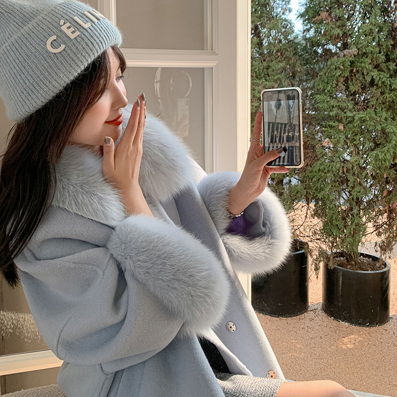 Cloak Double-sided Tweed Long Coat Fairy