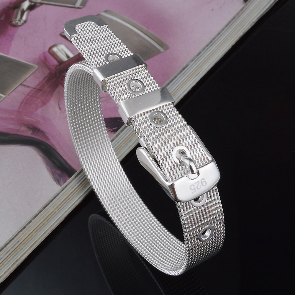 Title 4, Tweekleurige metalen mesh verstelbare armband m...