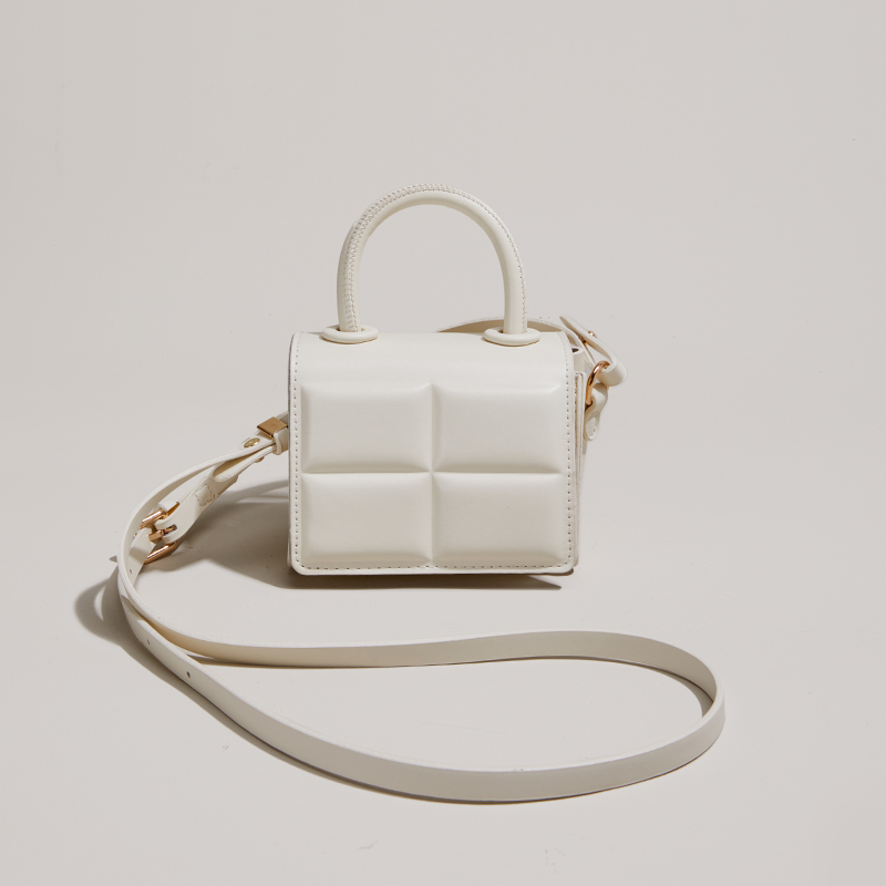Textured Mini Messenger Bag All match Portable White - Shop at LoveMi