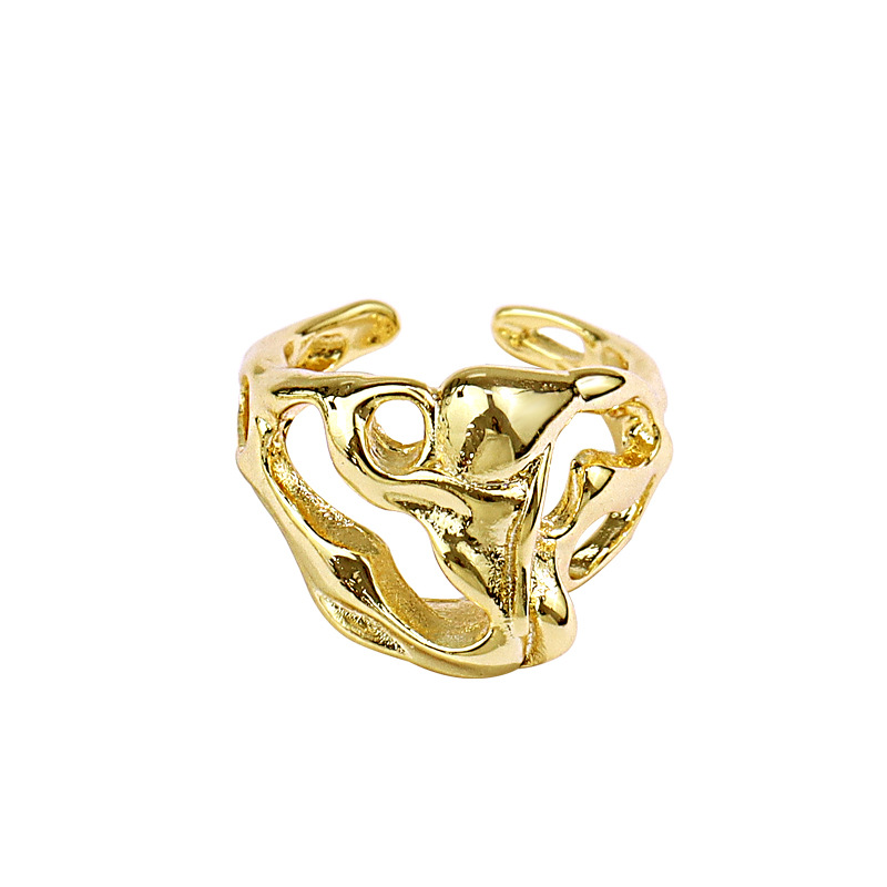 Irregular Hollow Ring French Style Light Luxury Temperament