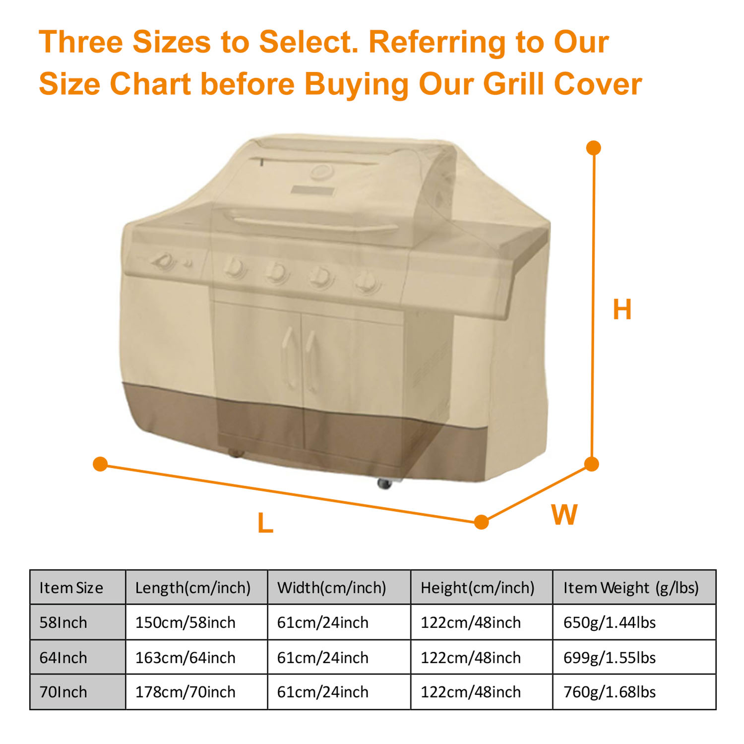 1Pc 70Inch Or 64Inch 210D Waterproof Outdoor BBQ Grill Cover Windproof Dustproof Patio Gas Grill Oven Protector Oxford Cloth Garden — foto 11