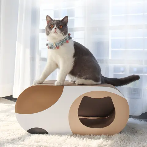 Runway Round Cat Scratch Board with Corrugated Paper
