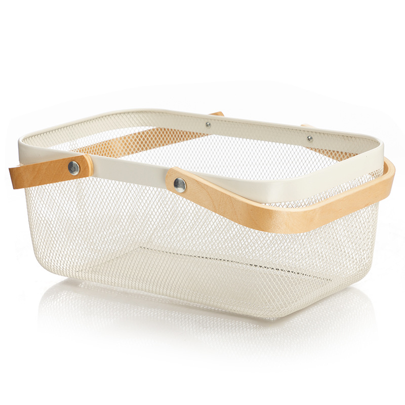 Title 5, Wooden Handle Mesh Basket Fruit Basket