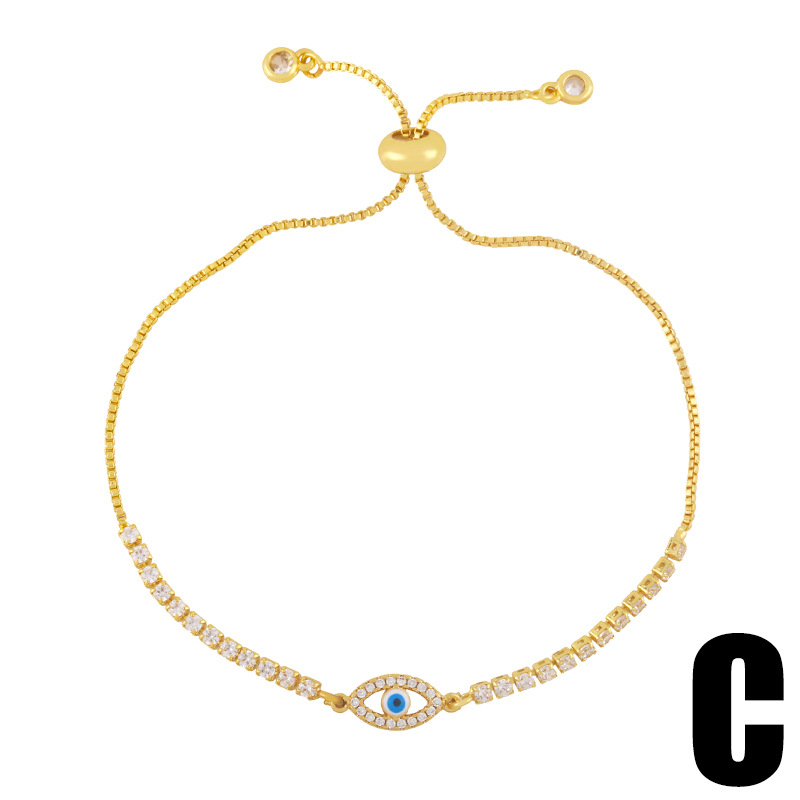 Title 3, 18K Real Gold Simple Zircon Bracelet Women