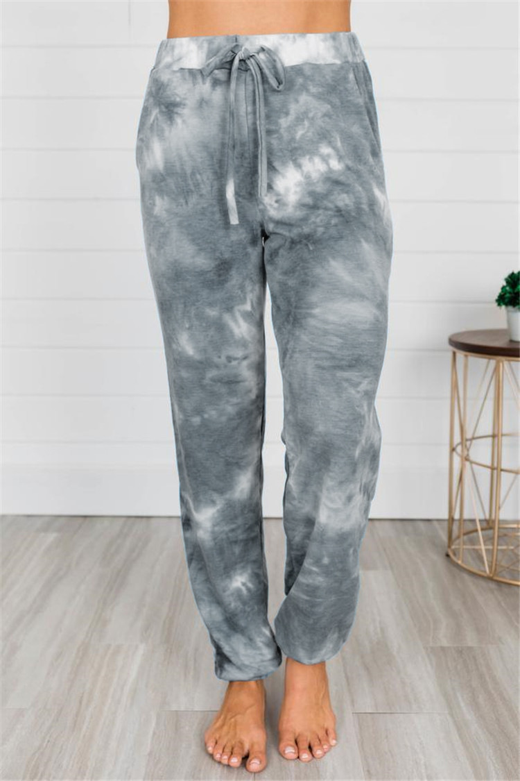 Women's Tie-dye Printing Small Feet Lantern Casual Pants Women