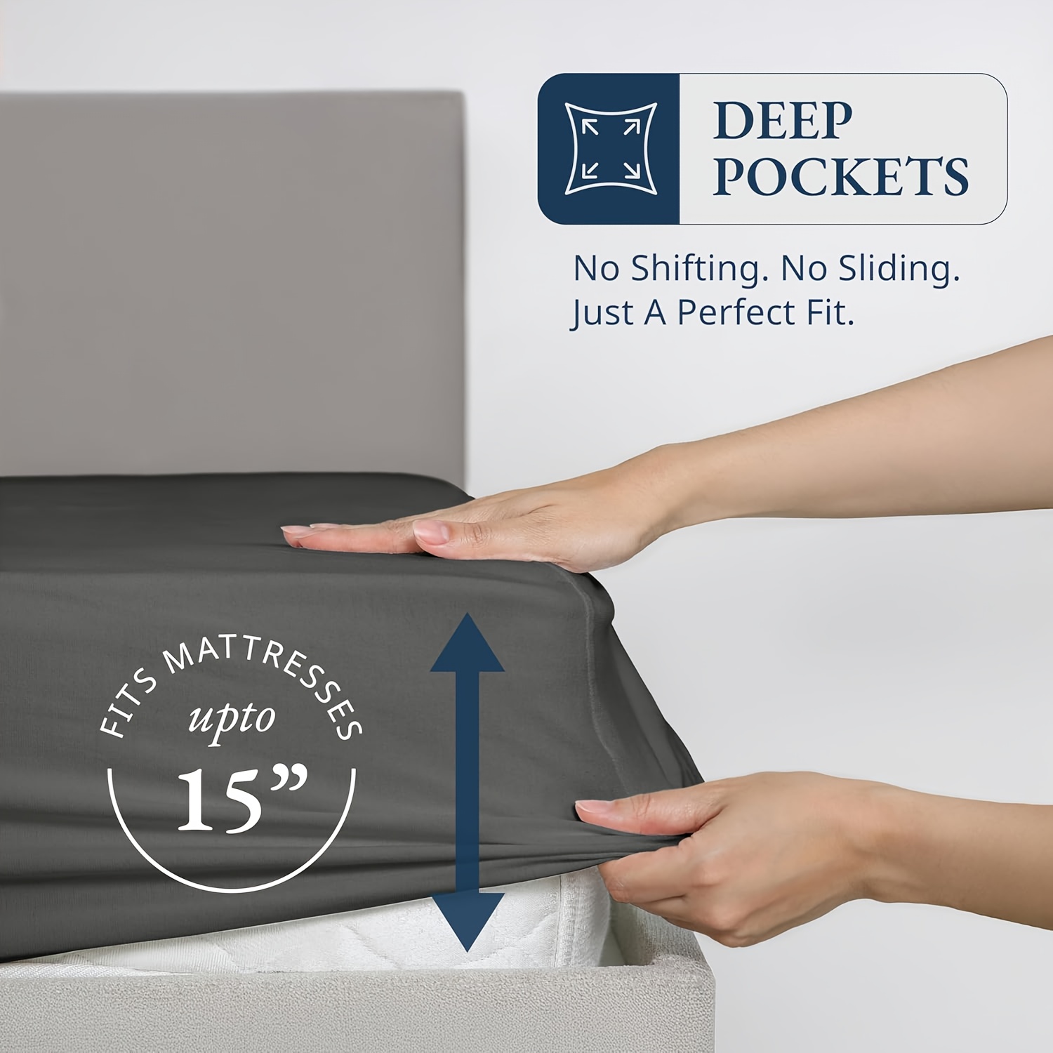 Fitted Sheet Super Soft, Lightweight&Durable Cotton Fitted Sheet, 22 Momme,10 0 Count,Twill Weave