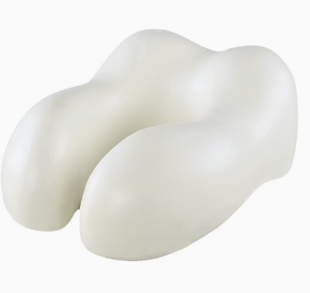Pernă de călătorie pentru gât din spumă cu memorie, pernă ergonomică de susținere a coloanei cervicale în formă de U, cu plasă respirabilă și șnur de reglare