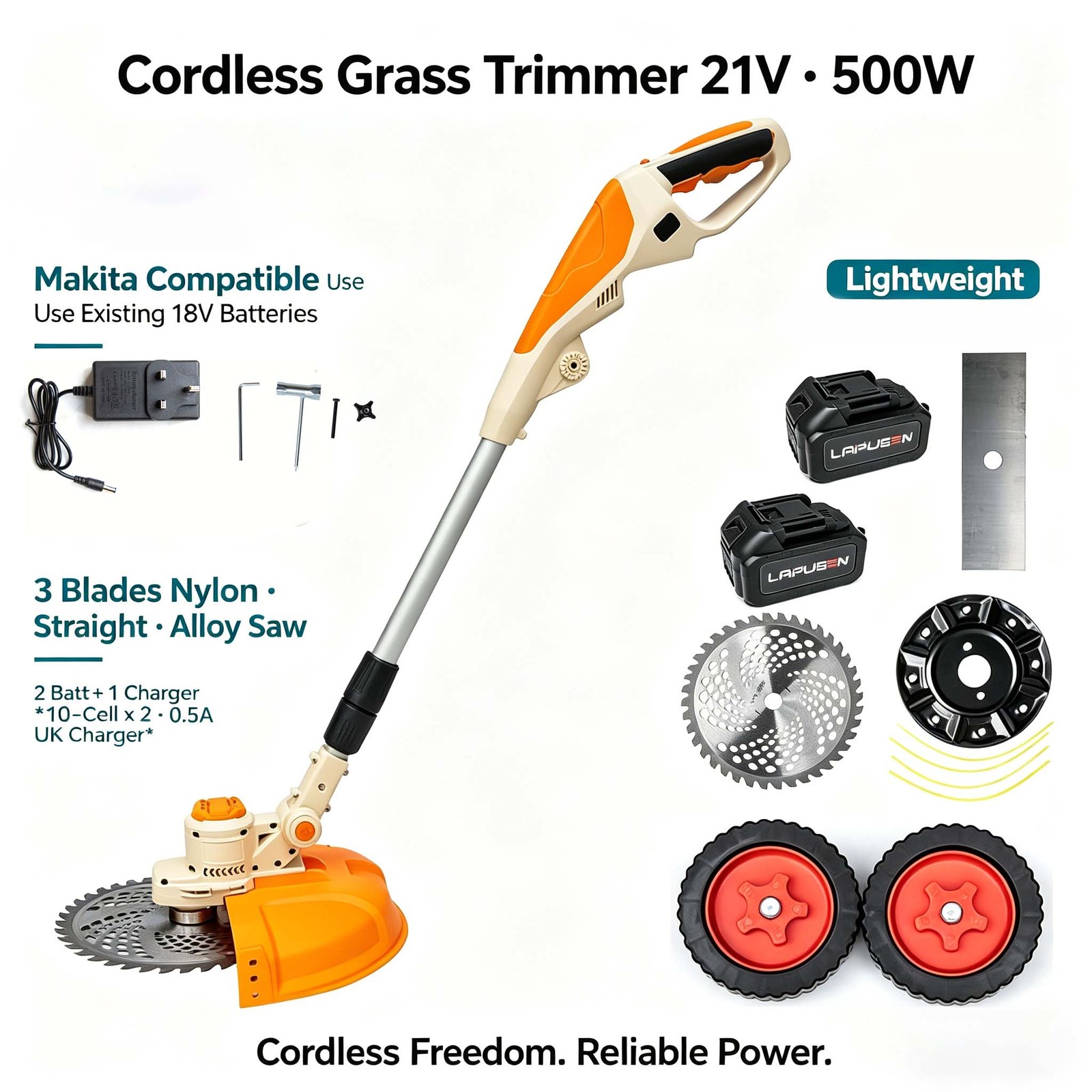Cordless electric grass trimmer multi-functional brushless