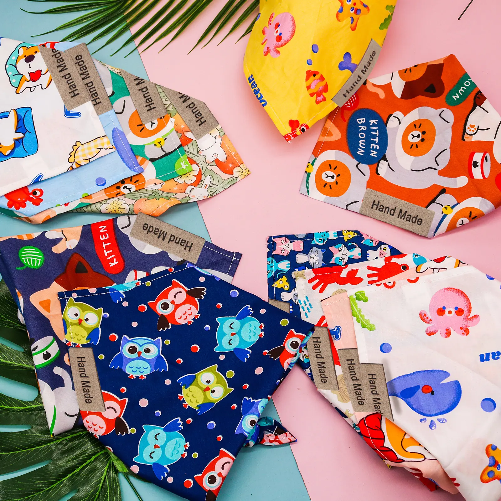 Cute Cartoon Pet Saliva Towel Spring