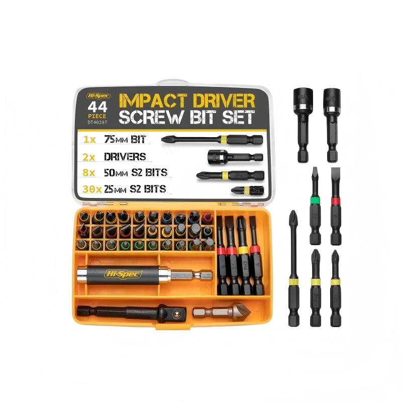 44pc Screwdriver Impact Driver Bits Set With S2 Steel & Anti-Slip Sleeve - Includes Drill Bit Sets, Nut Drivers,