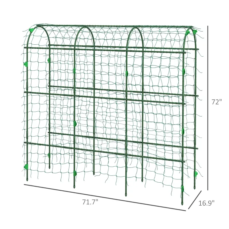 Metal Garden Trellis, Arch Trellis For Climbing Plants Outdoor, A-Frame, With Climbing Net