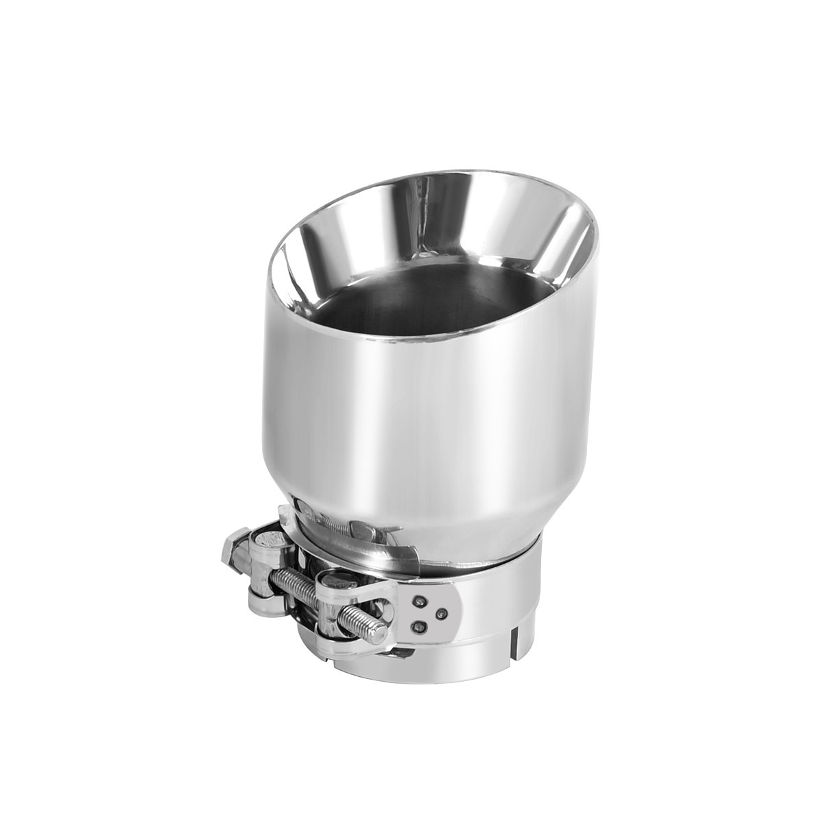 3''Inlet 4''Outlet Tailpipe Trim Tip Exhaust End Pipe Polished Stainless Steel — image 9