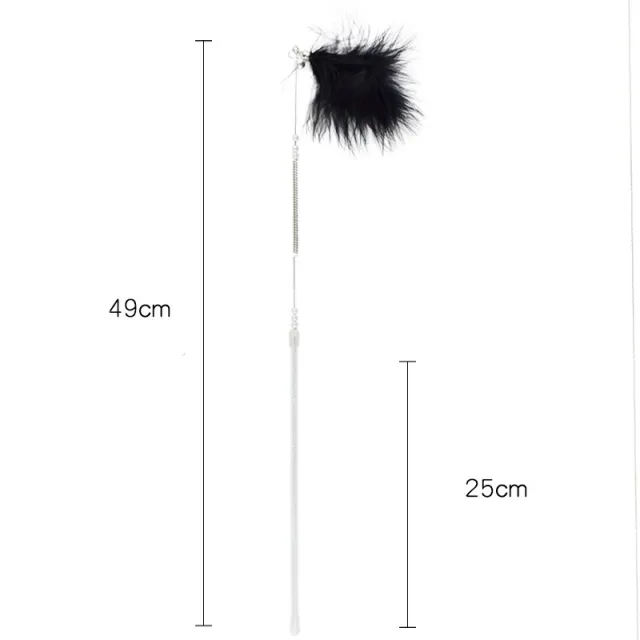 Spring Steel Wire Feather Funny Cat Stick Toy Black - Shop at LoveMi