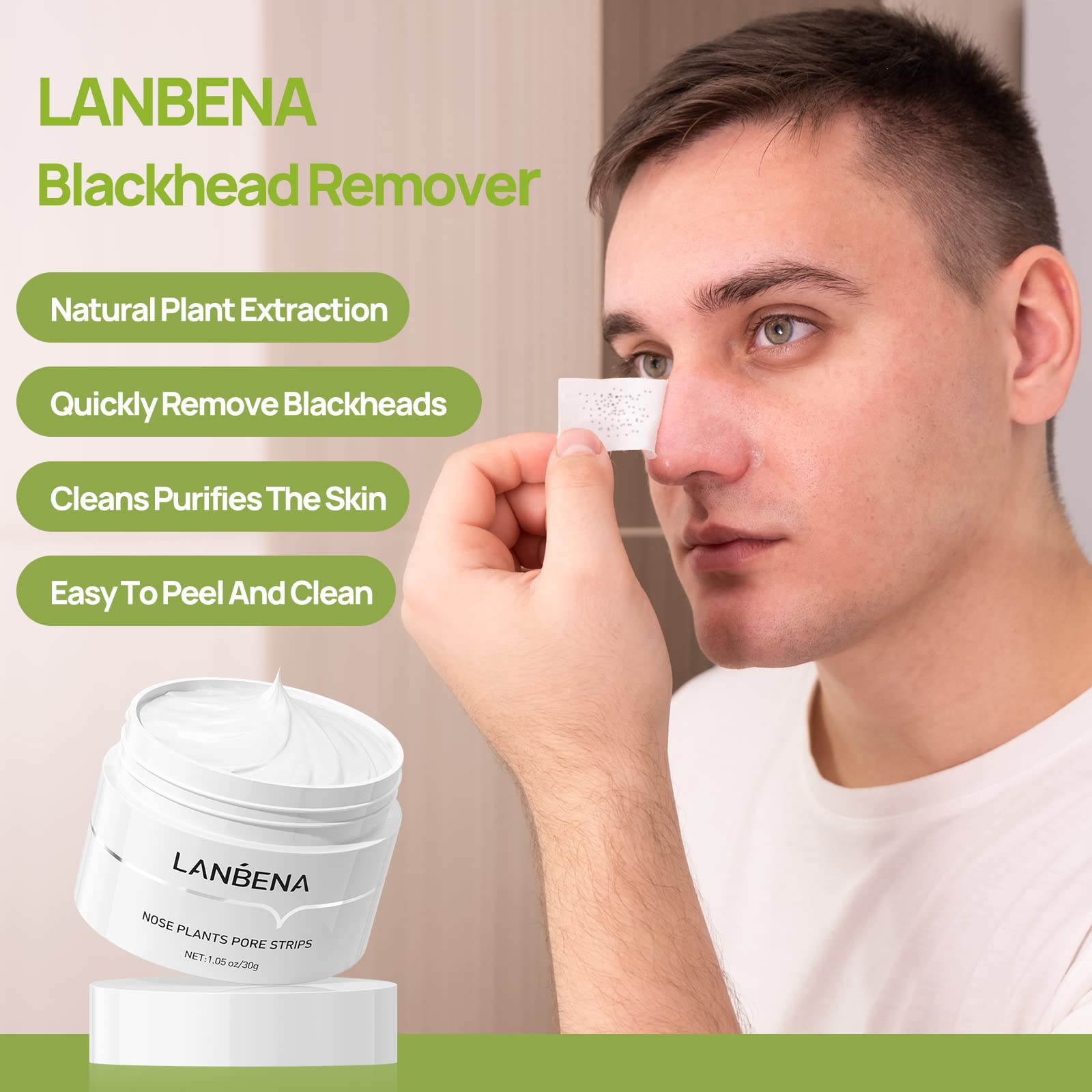 LANBENA Puntos Negros Blackhead Mask Pore Strips Deep Cleansing For All Skin Types Unisex