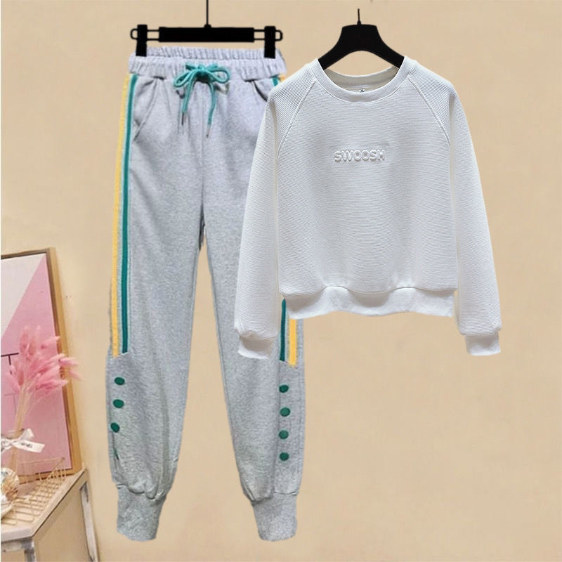 Title 5, Womens Letter Printed Sports Casual Sweater Se...