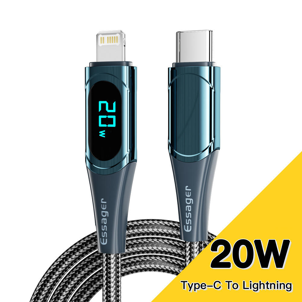 Digital Display Fast Charging Data Cable Zinc Alloy USB Type-C 1m 2m 100W 27W 66 - Picture 8 of 8