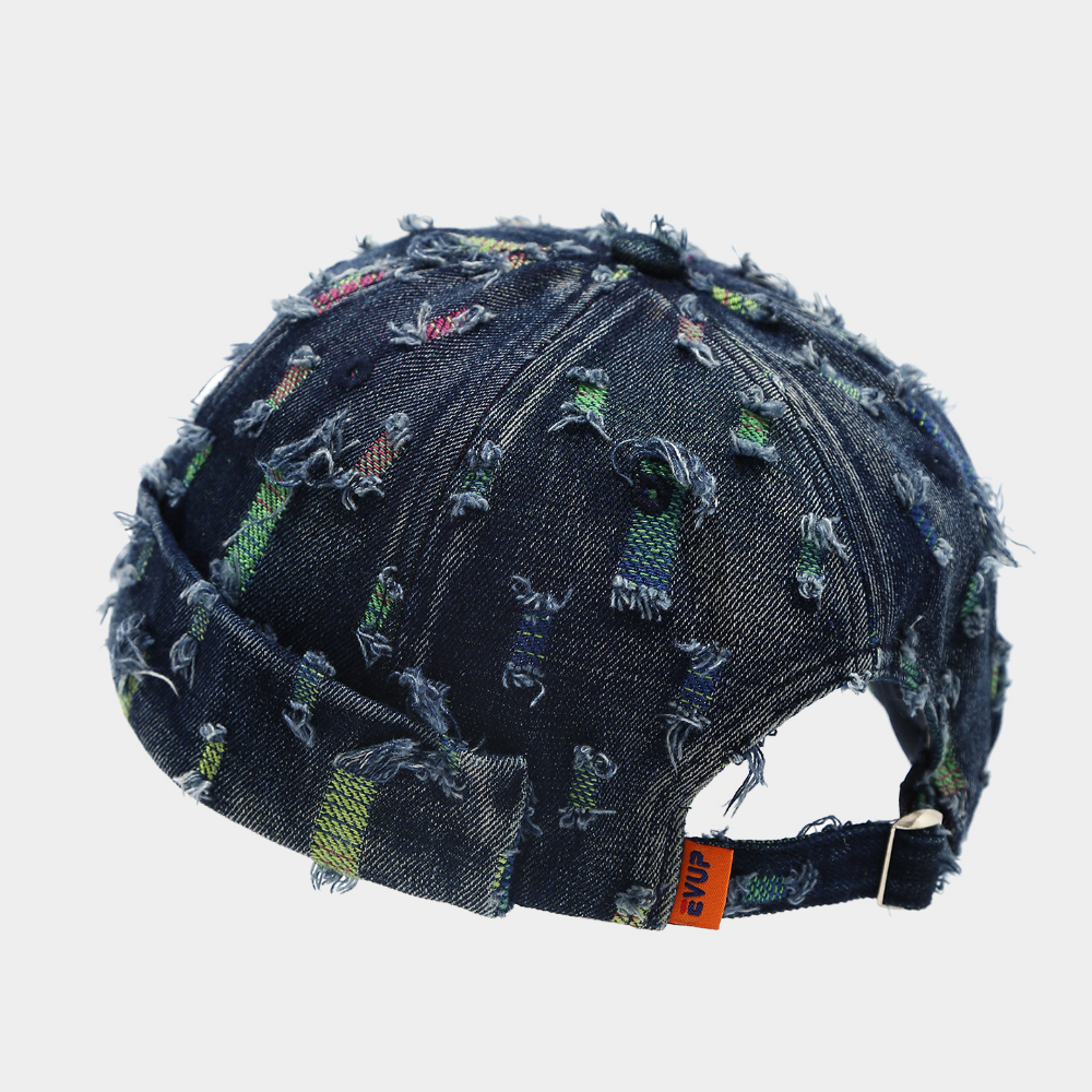 Summer Women's Distressed Denim Full-edge Frayed Hole Technique Adjustable Fashion Retro-style Country Hat Suitable For Outdoor Use