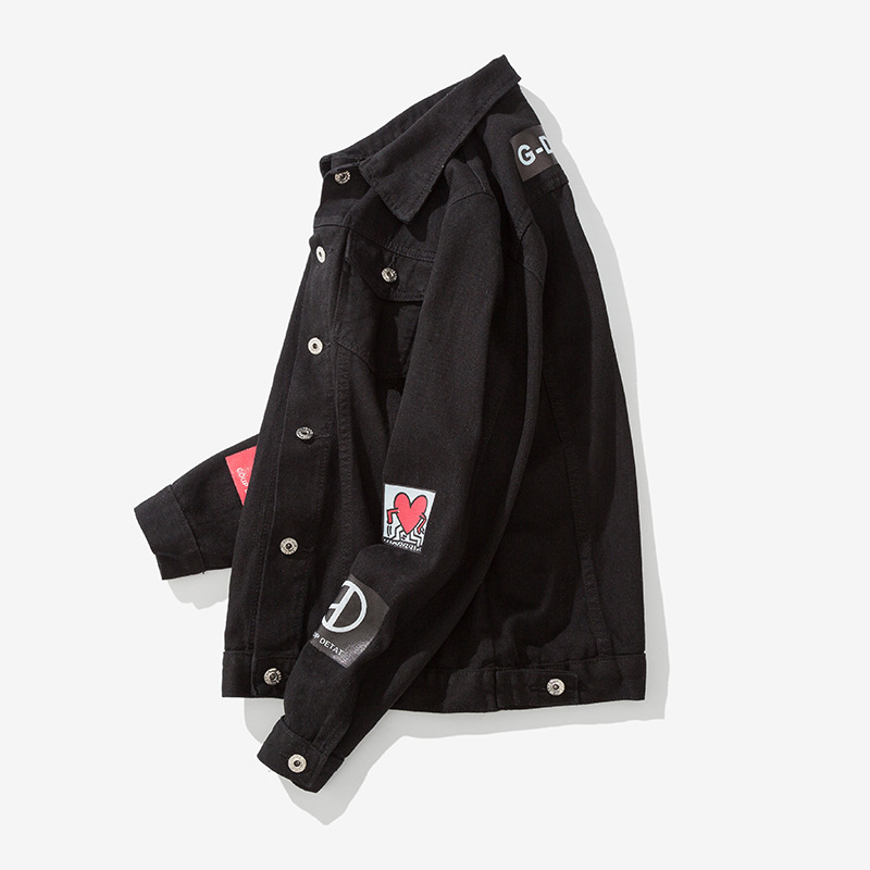 Men's Loose Casual Printed Denim Jacket