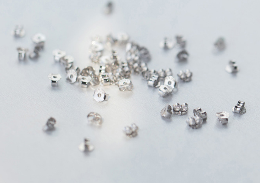 S925 Sterling Silver White Fungus Cap Back Buckle  Jewelry