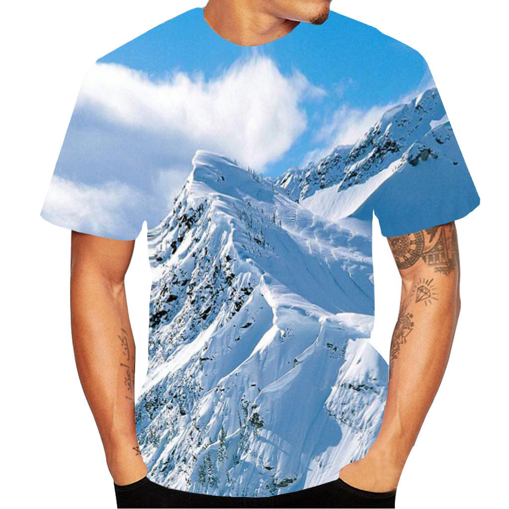 Title 6, Mode nieuw 3D Wanli Snow Mountain-print-T-shirt...