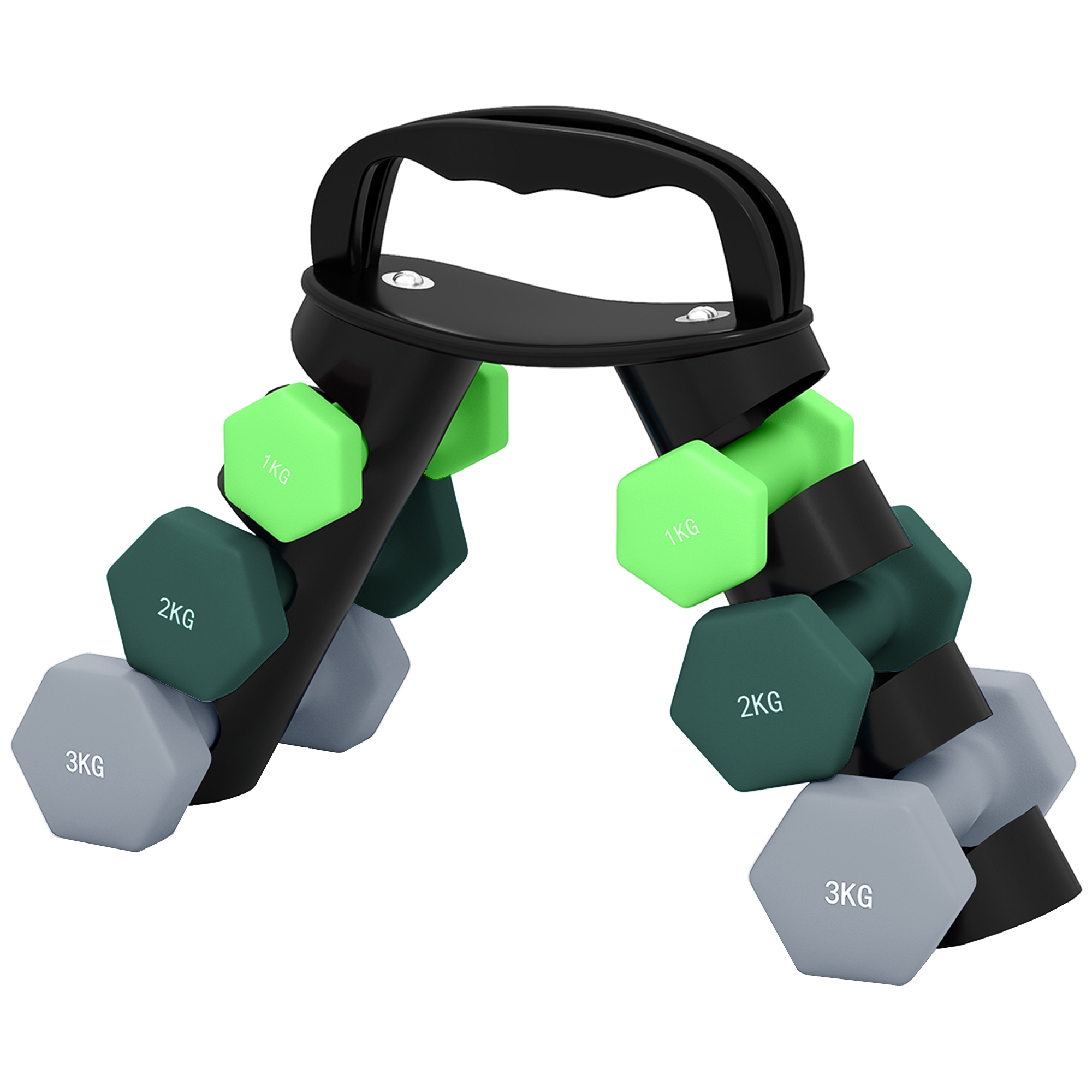 Dumbbell Set With Storage Rack 2 X 1kg, 2 X 2kg, 2 X 3kg — image 7