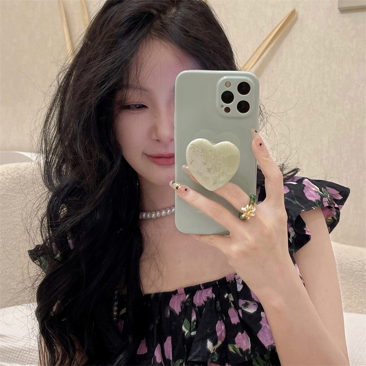 Solid Color Stone Bracket All-inclusive Soft Shell Mobile Phone Case