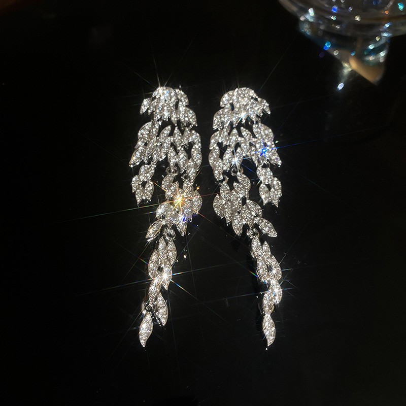 Abstract Geometric Earrings For Women Vintage Rhinestone Drop Pendant Niche Design