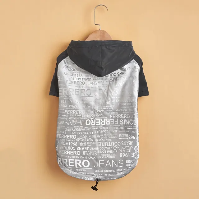 Dog Poker Jacket Reflective Raincoat Pet Cotton Letters - Shop at LoveMi