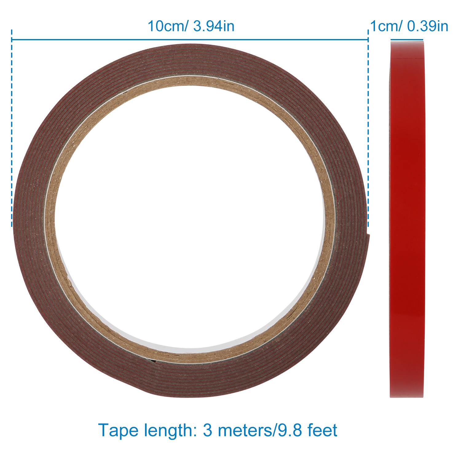 4 Rolls Car Double Sided Tapes Heavy Duty Double Sided Foam Tapes Strong Mounting Adhesive Tapes For Cars Truck Automotive 9.8FT Per Roll