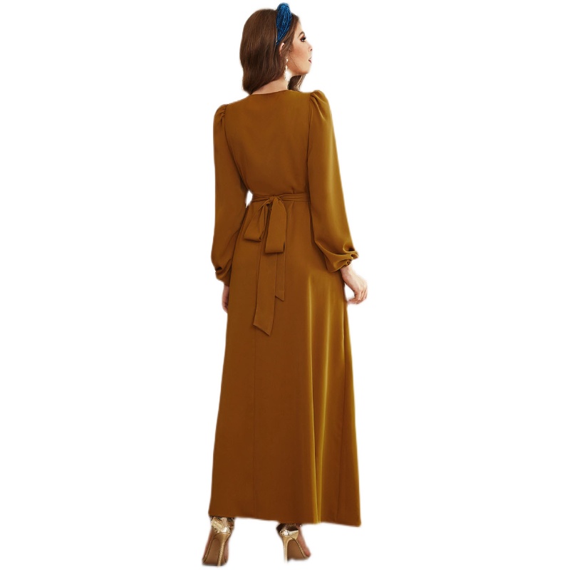 Long-Sleeved V-Neck Dress